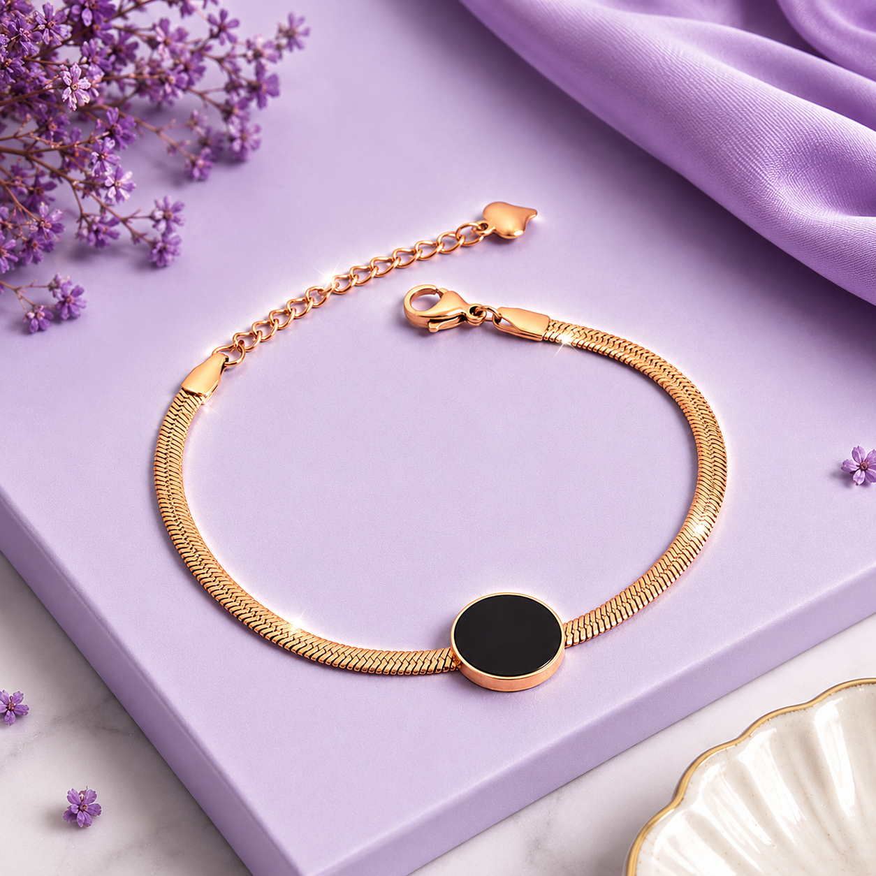 Onyx Snake Chain Bracelet