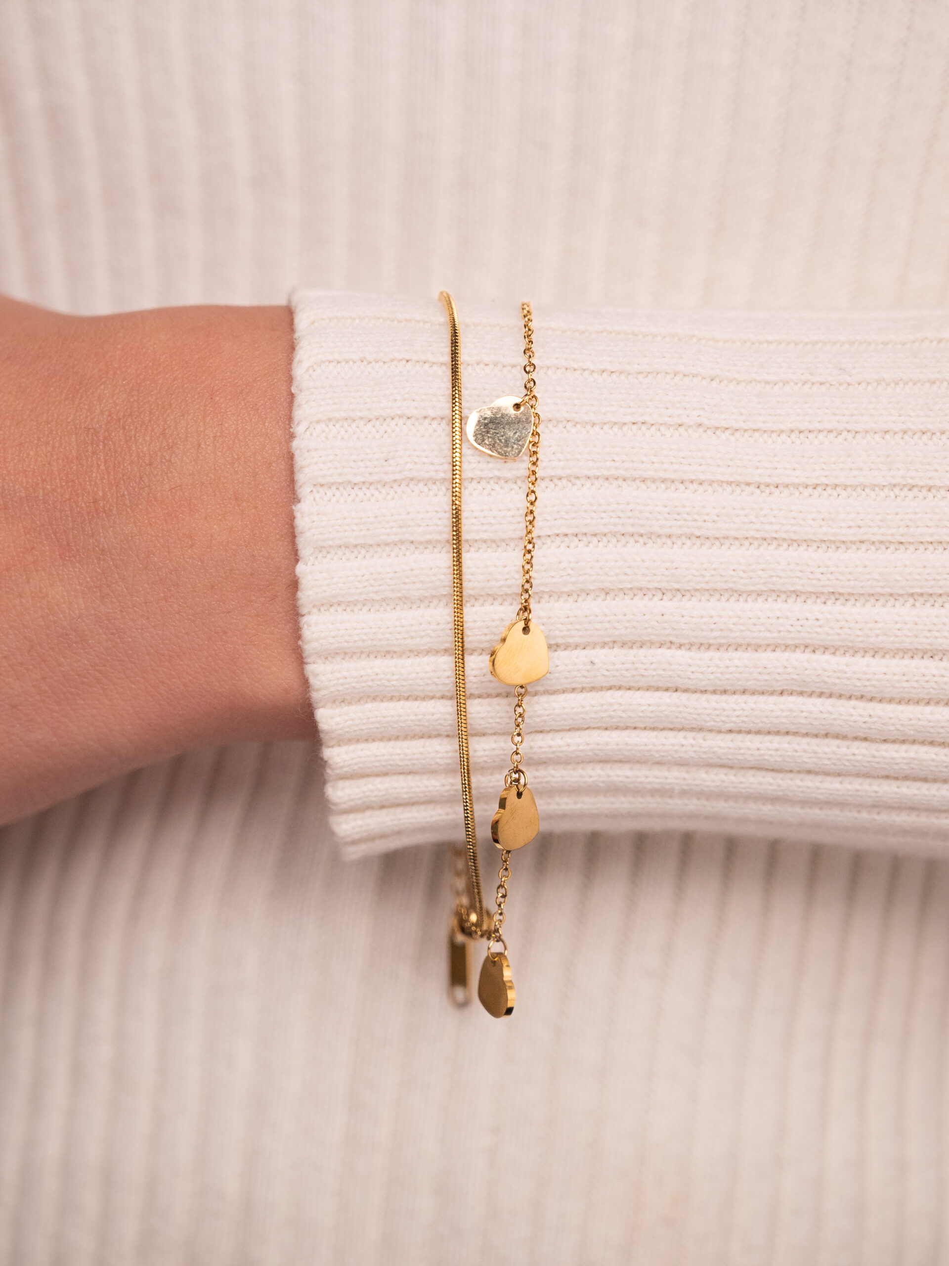 Heart Charm Layered Bracelet - Image 2