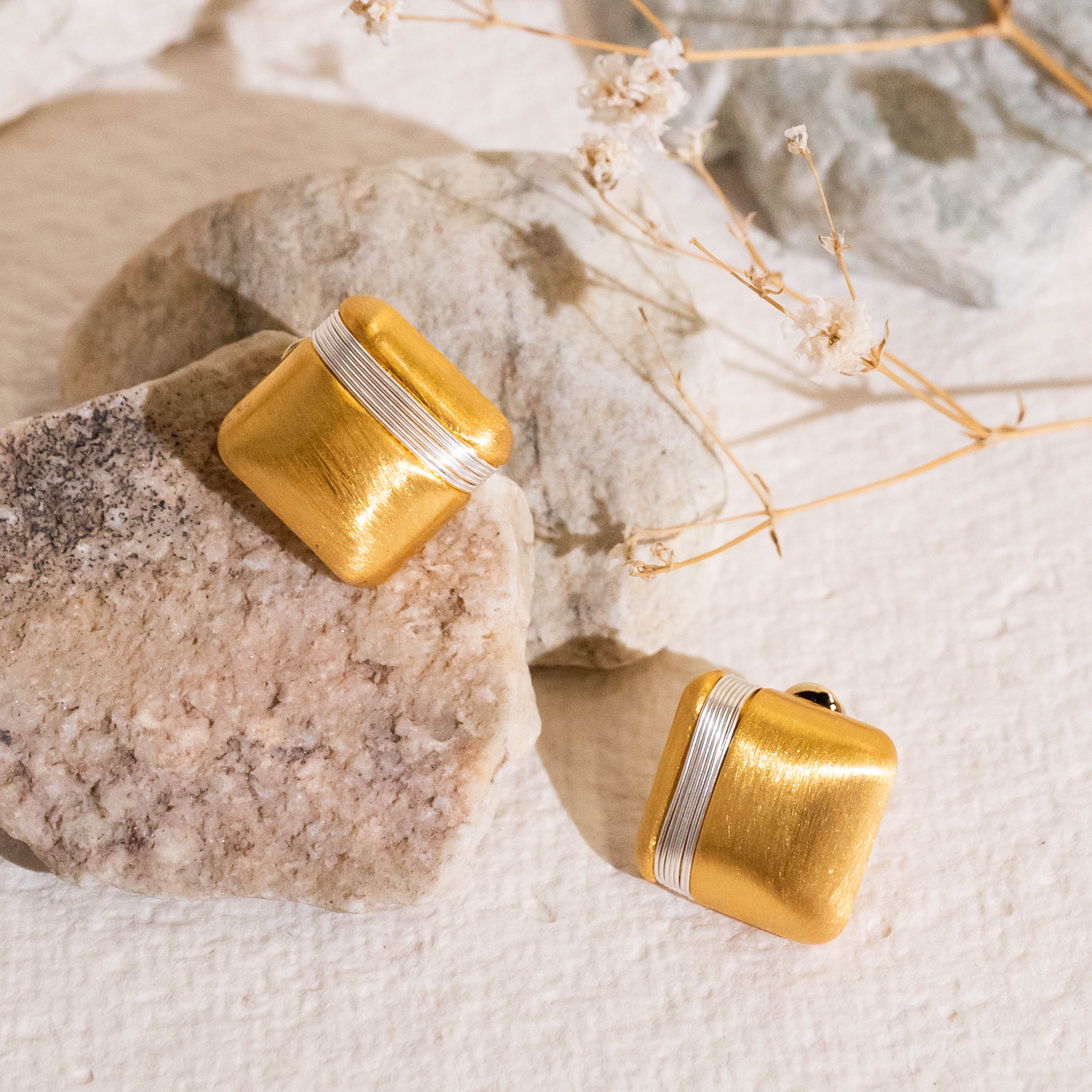 Geometric Square Studs