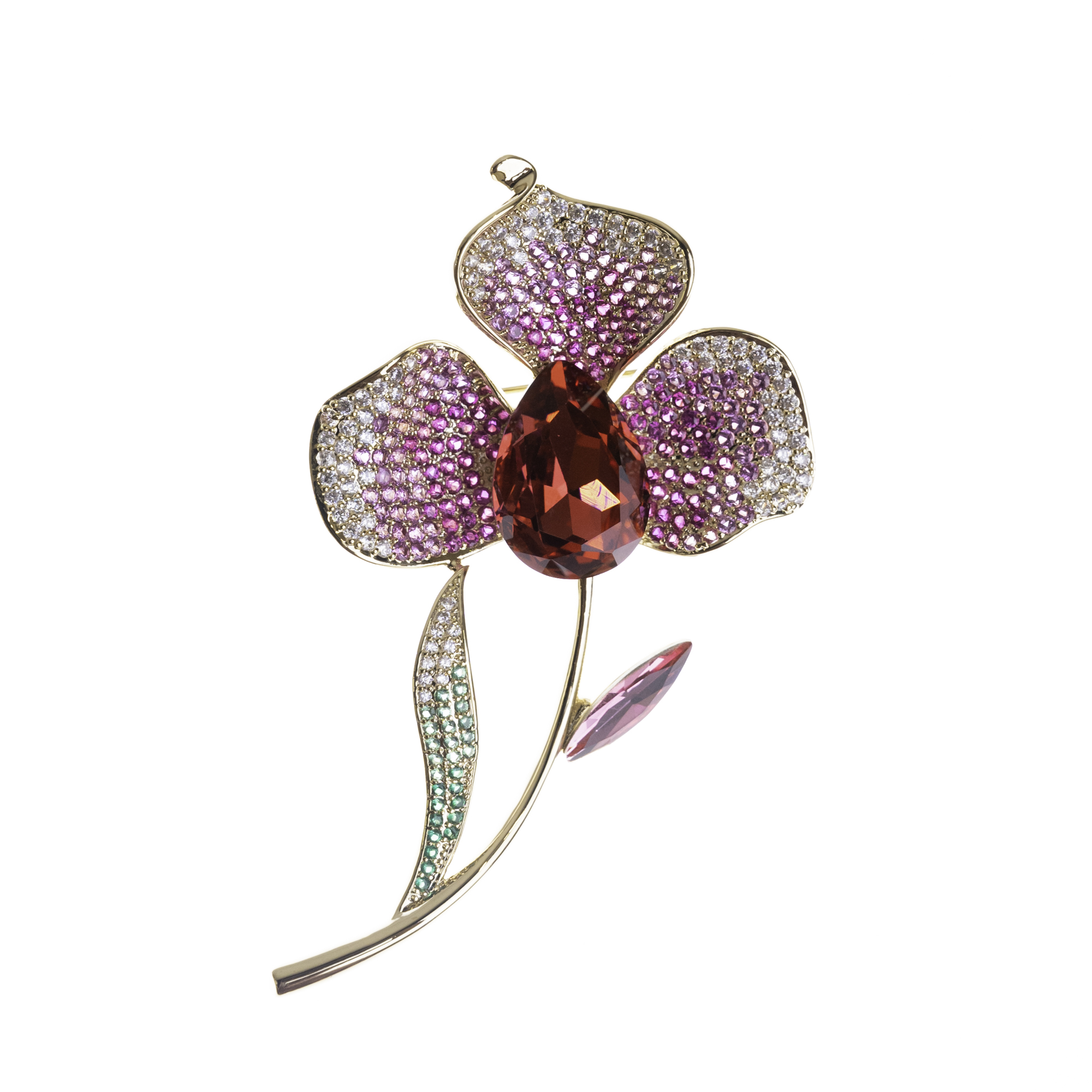 Orchid Crystal Brooch - Image 2