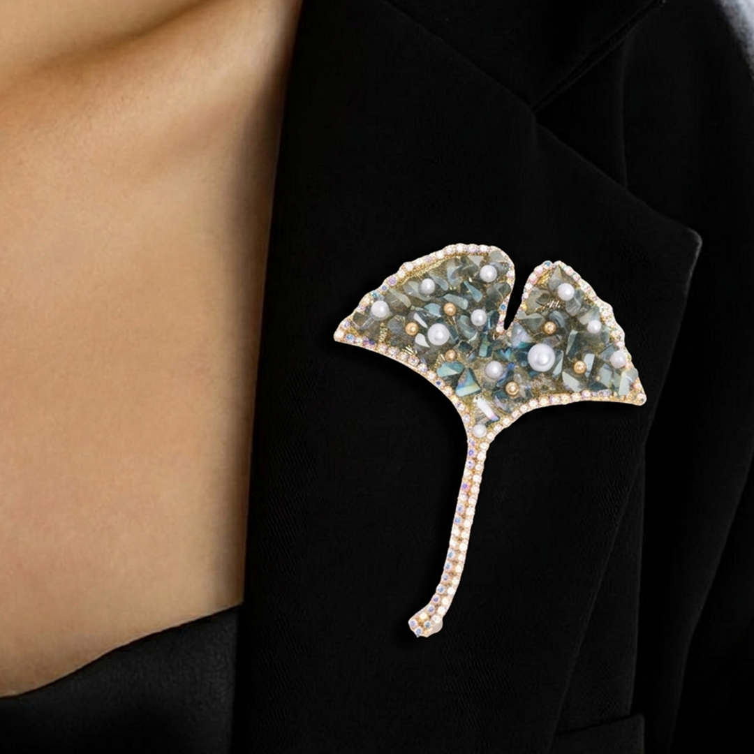 Ginkgo Pearl Brooch - Image 3