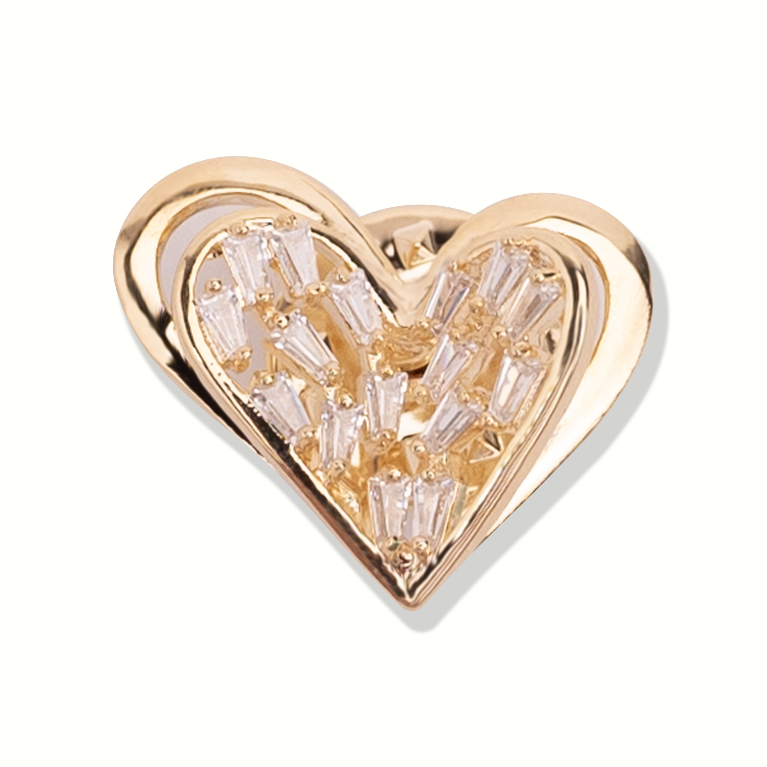 Crystal Heart Brooch