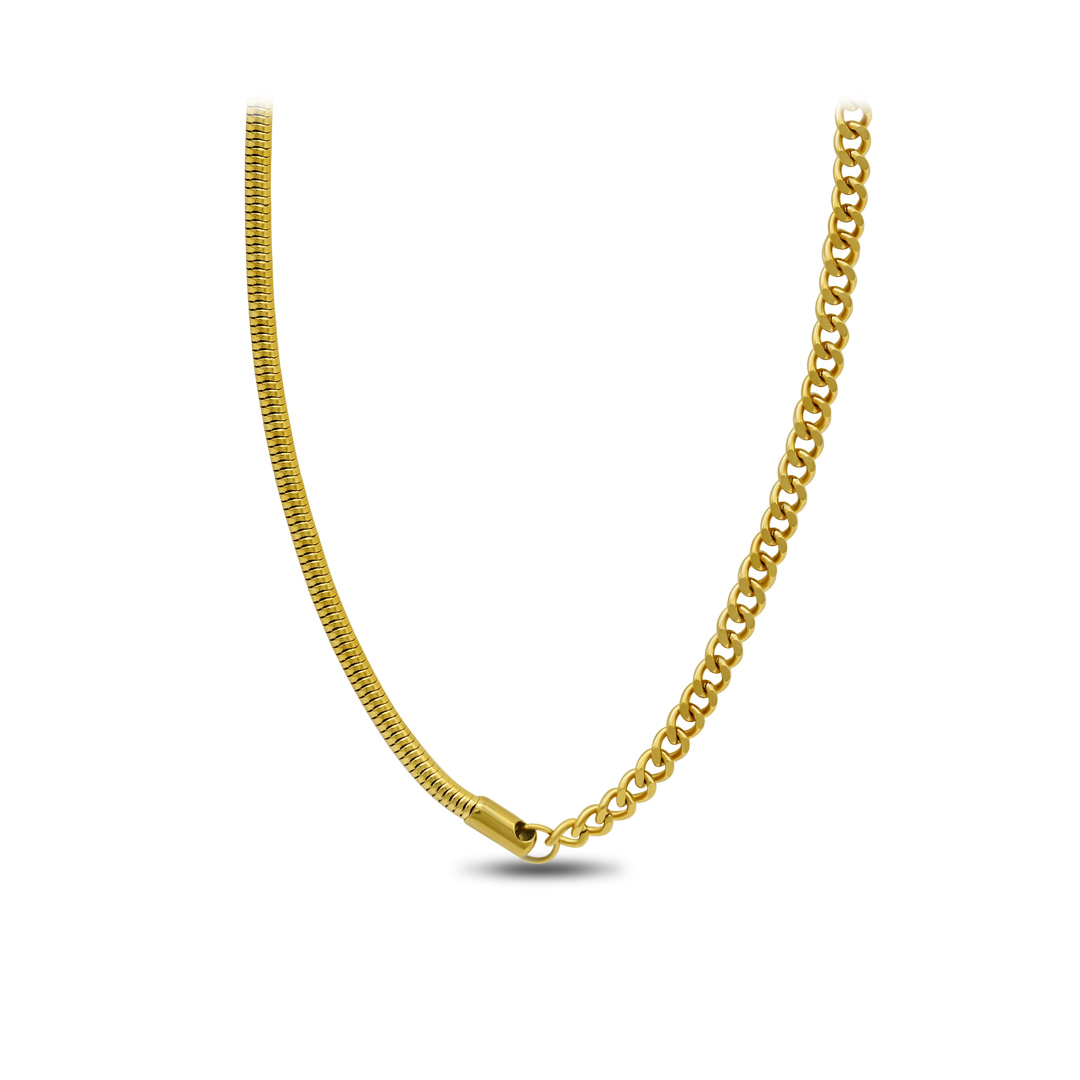 Dual-Style Snake and Curb Chain Necklace