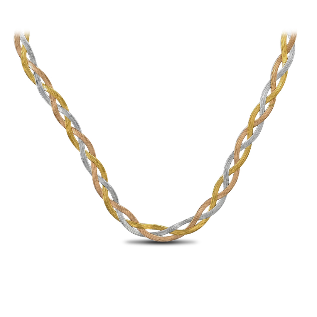 Tricolor Braided Necklace