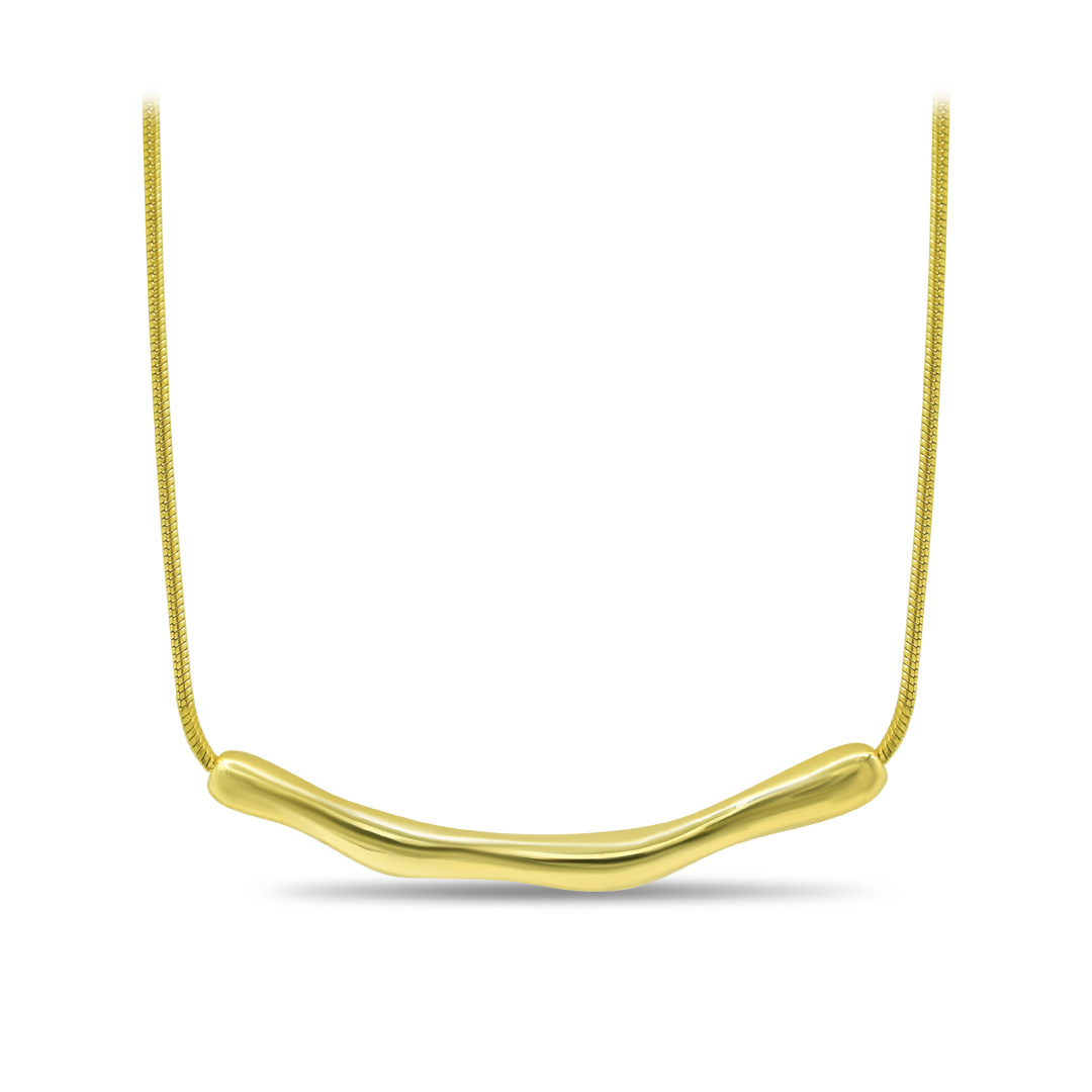 Curved Bar Snake Chain Necklace