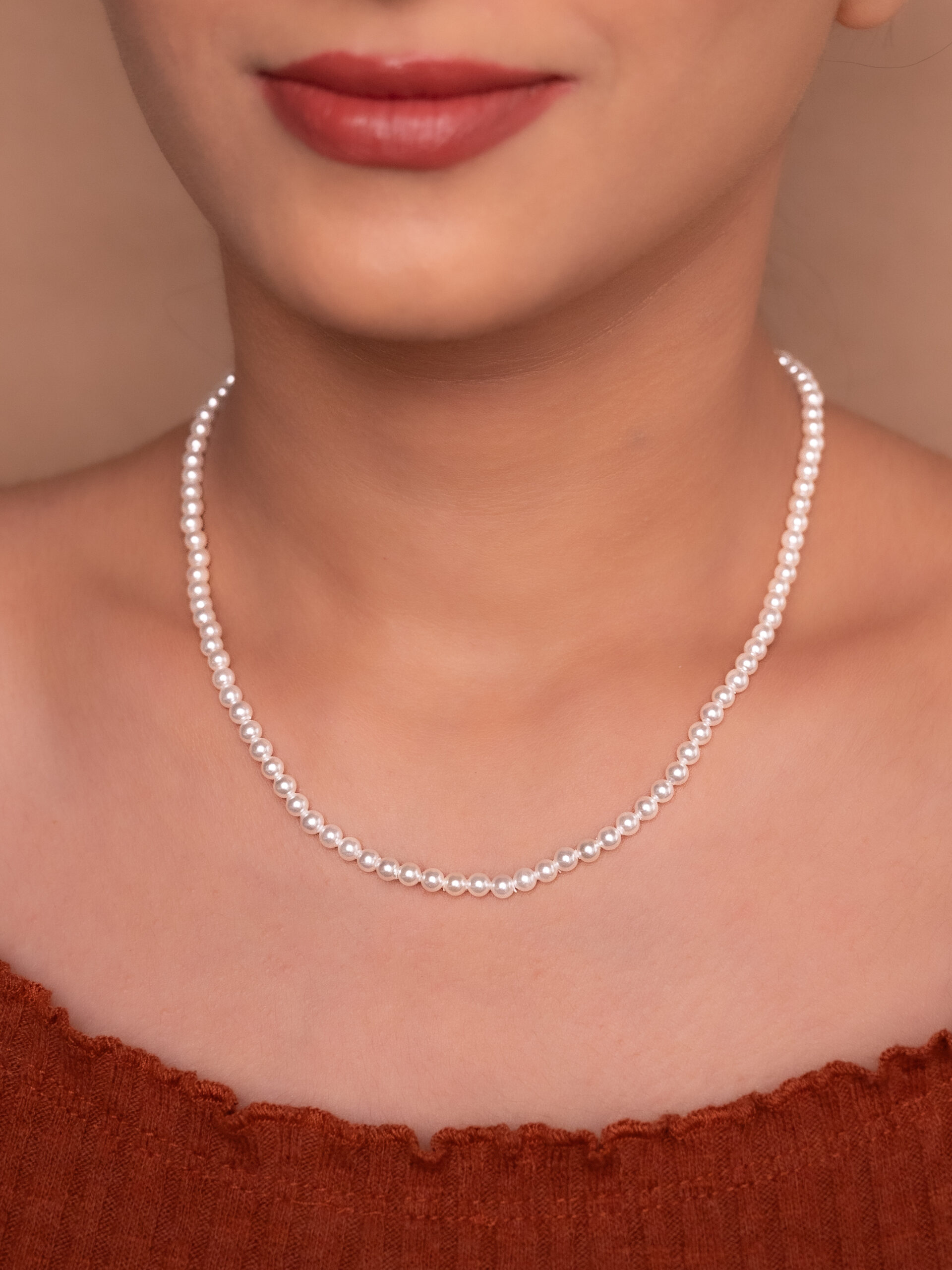 Classic Shell Pearl String Necklace