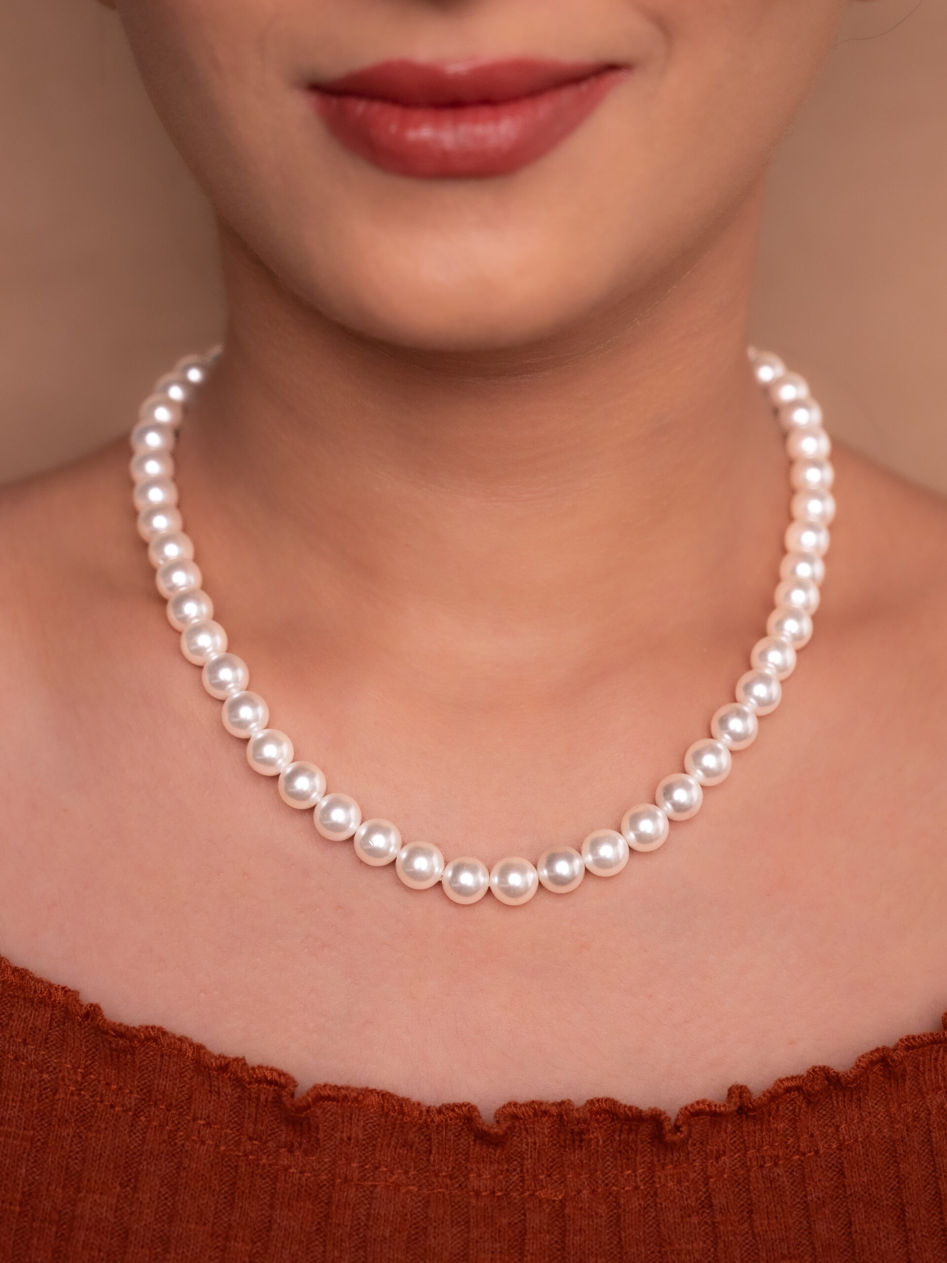 Classic Shell Pearl String Necklace