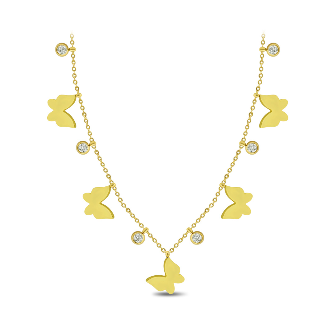 Clover & Crystal Charm Link Necklace