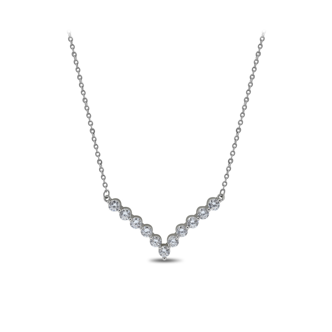 Chevron Crystal Bar Necklace
