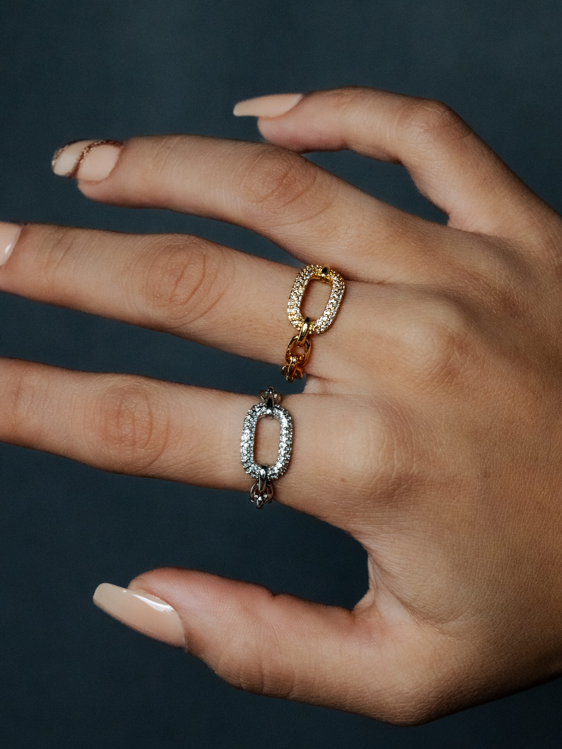 Twin Heart Pave Ring