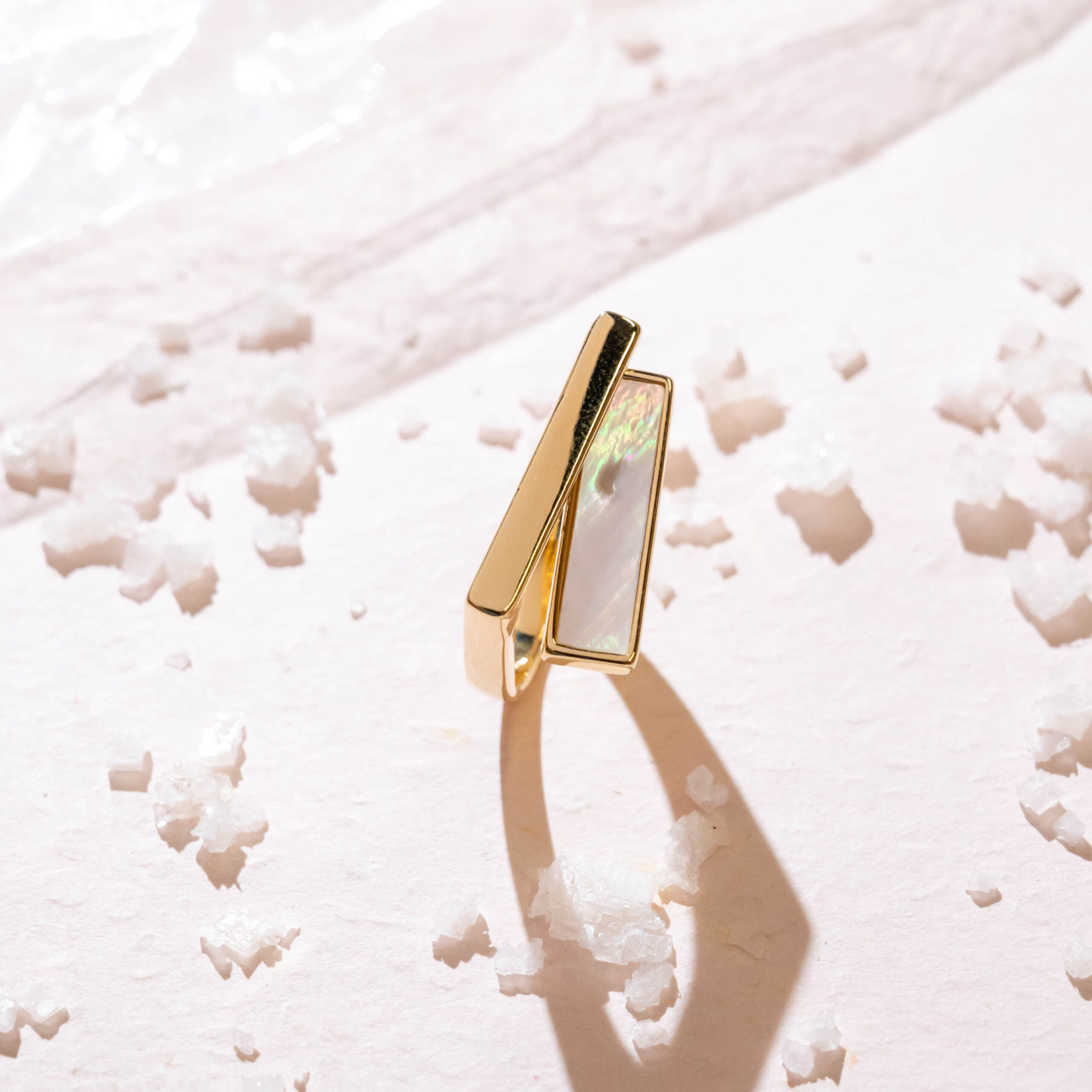 Modern Tapered Shell Ring